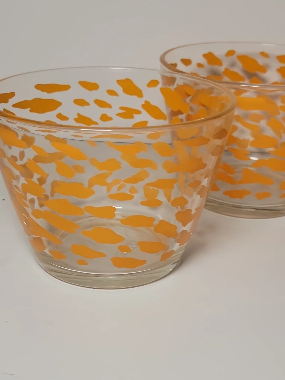IKEA Orange Speckled Stackable Glass Vases